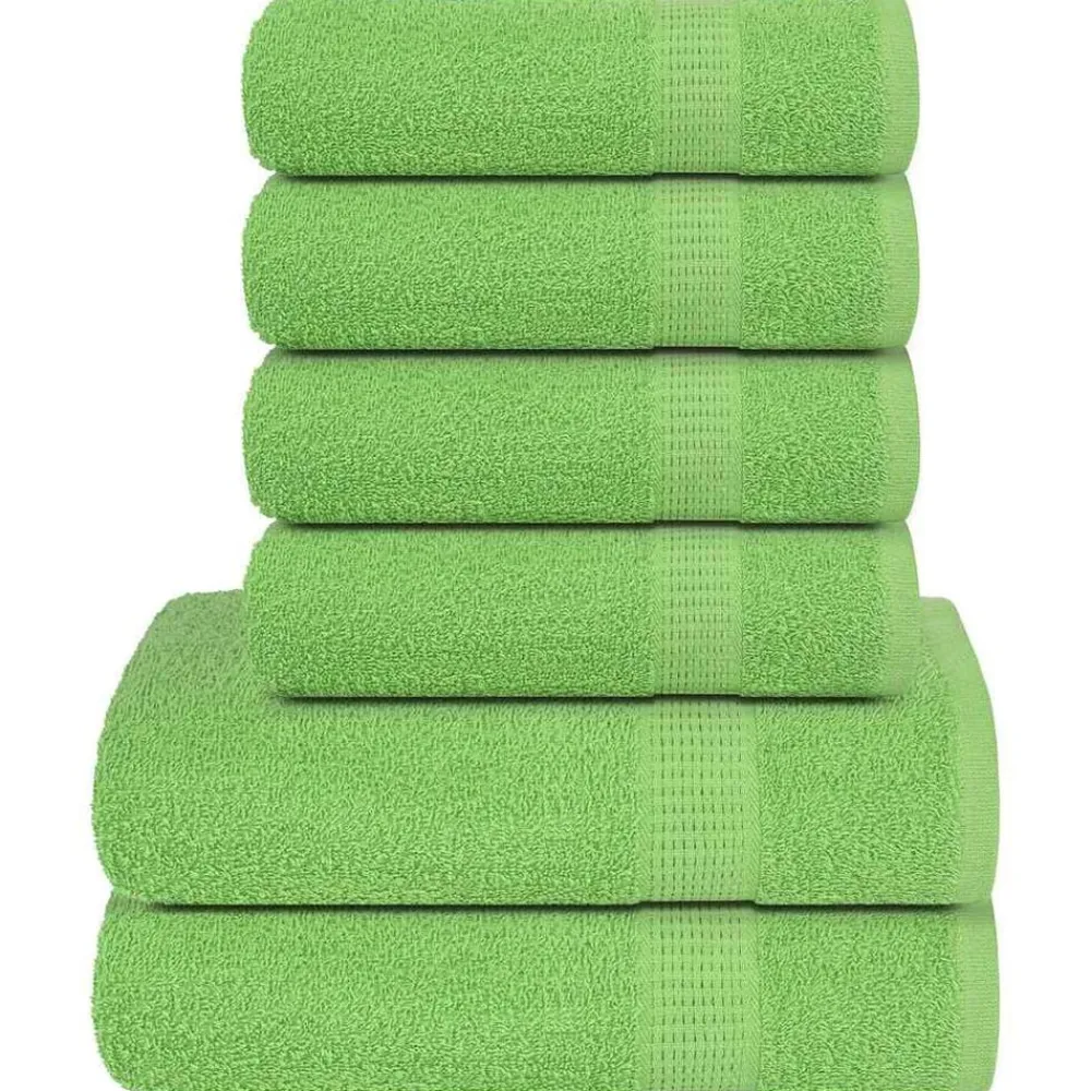 vidaXL Ensemble de serviettes FROGN 6 pcs vert pomme 360 g/m²