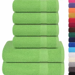 vidaXL Ensemble de serviettes FROGN 6 pcs vert pomme 360 g/m²