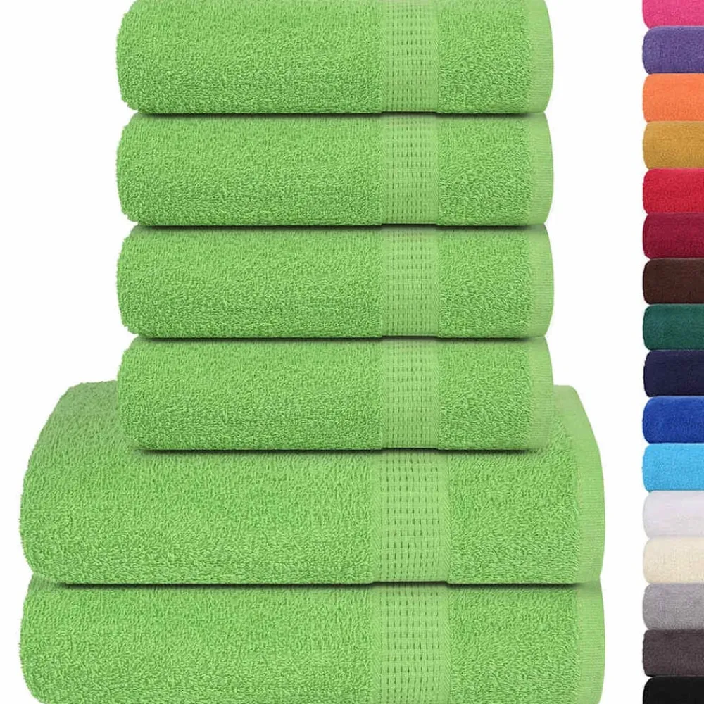 vidaXL Ensemble de serviettes FROGN 6 pcs vert pomme 360 g/m²