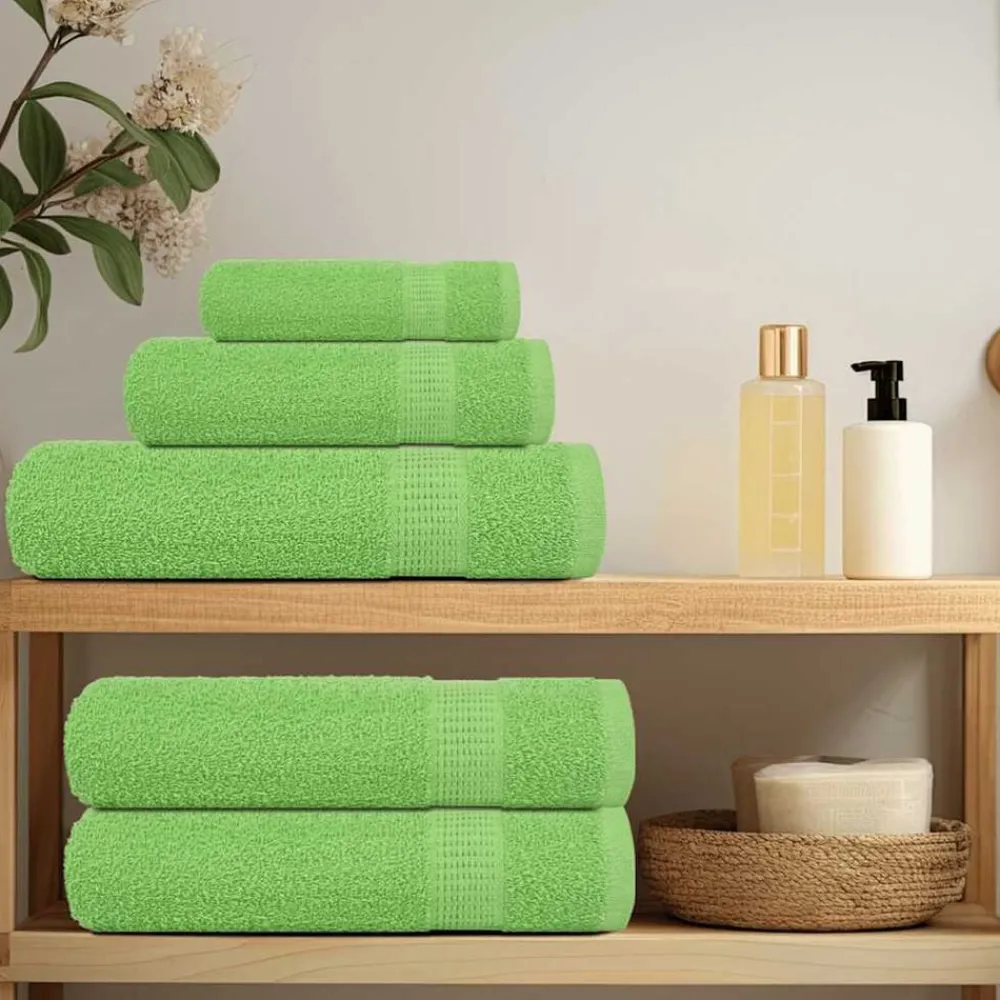 vidaXL Ensemble de serviettes FROGN 6 pcs vert pomme 360 g/m²
