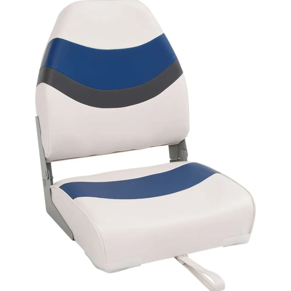 Véhicules-vidaXL Ensemble de sièges de bateau pliables lot de 2 dossier haut Blanc et bleu