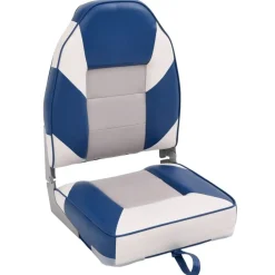 Véhicules-vidaXL Ensemble de sièges de bateau pliables lot de 2 dossier haut Blanc et bleu