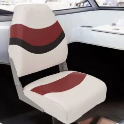 Véhicules-vidaXL Ensemble de sièges de bateau pliables lot de 2 dossier haut Rouge et noir