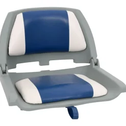 vidaXL Ensemble de sièges de bateau pliables 2 pcs oreiller bleu blanc