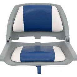 vidaXL Ensemble de sièges de bateau pliables 2 pcs oreiller bleu blanc