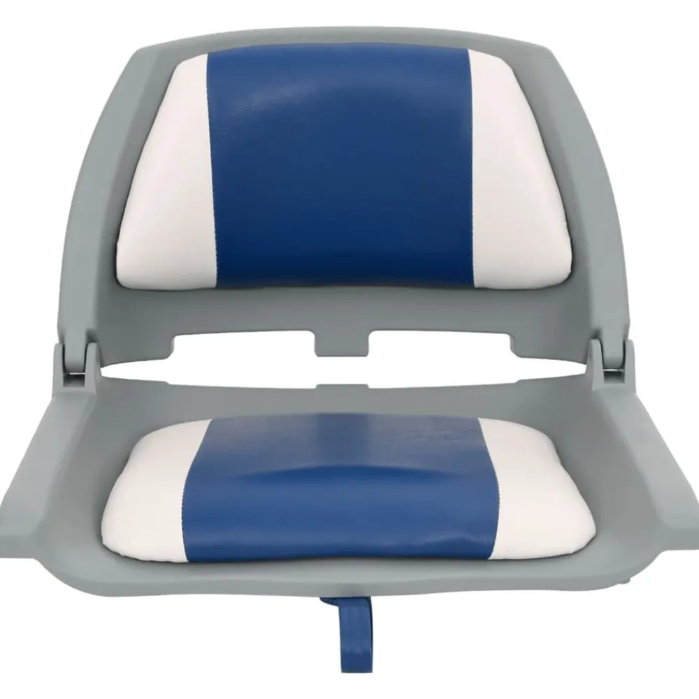 vidaXL Ensemble de sièges de bateau pliables 2 pcs oreiller bleu blanc