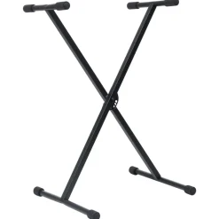 Arts & Loisirs-vidaXL Ensemble de support de clavier et de tabouret Noir