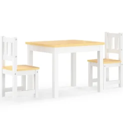 Mobilier Pour Bébés & Tout-Petits-vidaXL Ensemble de table et chaises pour enfants 3 pcs Blanc et beige