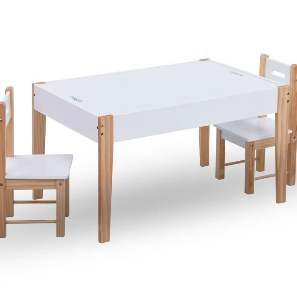 vidaXL Ensemble de table et chaises pour enfants 3 pcs Noir et blanc