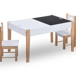 vidaXL Ensemble de table et chaises pour enfants 3 pcs Noir et blanc