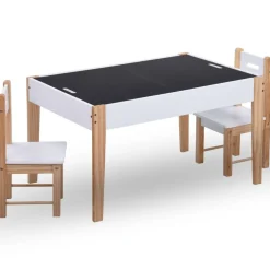 vidaXL Ensemble de table et chaises pour enfants 3 pcs Noir et blanc