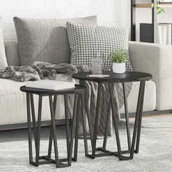 vidaXL Ensemble de tables d'appoint 2 pcs Chêne noir