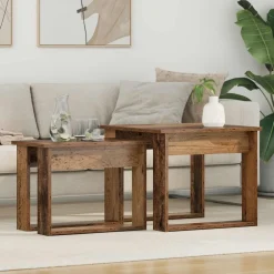 Tables-vidaXL Ensemble de tables basses 2 pcs Bois d'ingénierie Bois ancien