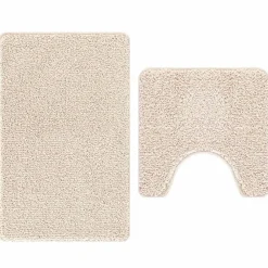 Accessoires De Salle De Bain-vidaXL Ensemble de tapis de bain antidérapants 2 pcs Crème PP Cr&egrave;me