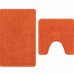 Accessoires De Salle De Bain-vidaXL Ensemble de tapis de bain antidérapants 2 pcs PP Orange