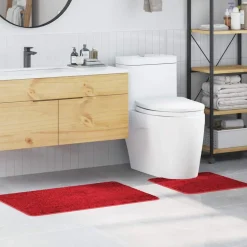Accessoires De Salle De Bain-vidaXL Ensemble de tapis de bain antidérapants 2 pcs PP Rouge