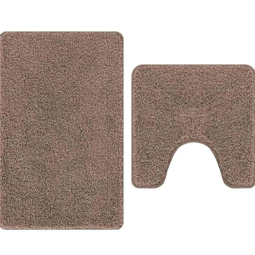 Accessoires De Salle De Bain-vidaXL Ensemble de tapis de bain antidérapants 2 pcs PP Marron