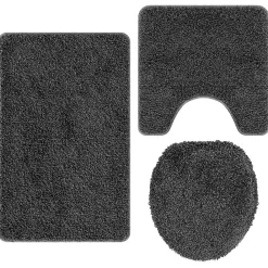 vidaXL Ensemble de tapis de bain antidérapants 3 pcs PP