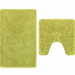 Accessoires De Salle De Bain-vidaXL Ensemble de tapis de bain antidérapants 2 pcs PP Vert