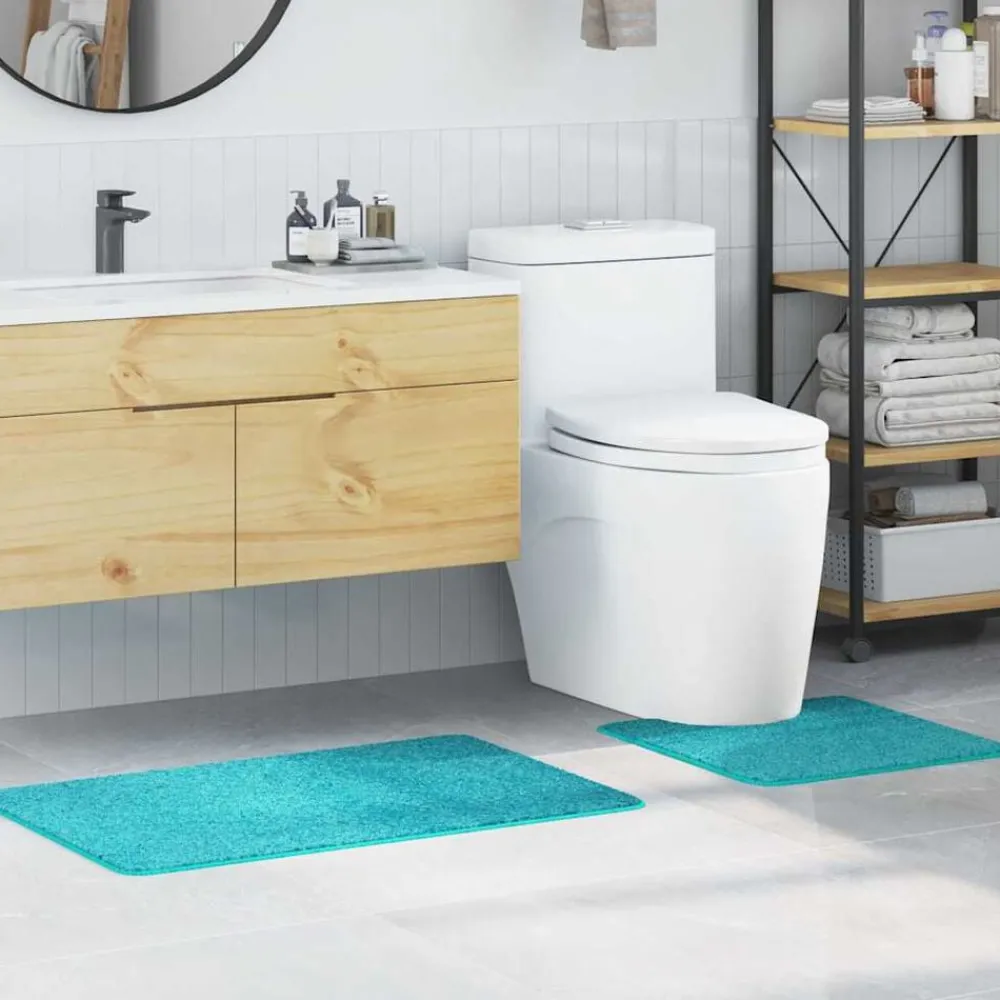 Accessoires De Salle De Bain-vidaXL Ensemble de tapis de bain antidérapants 2 pcs PP Turquoise