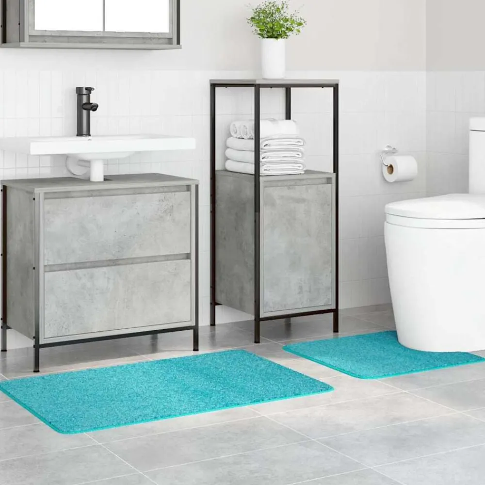Accessoires De Salle De Bain-vidaXL Ensemble de tapis de bain antidérapants 2 pcs PP Turquoise