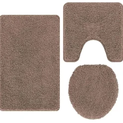 vidaXL Ensemble de tapis de bain antidérapants 3 pcs PP