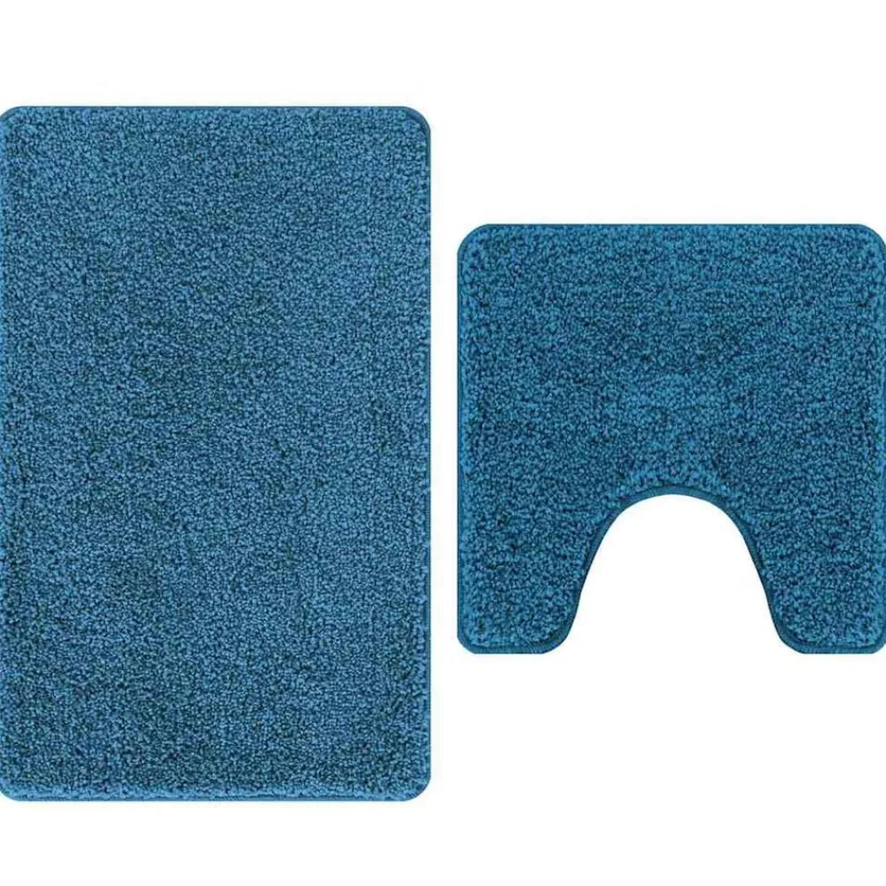 Accessoires De Salle De Bain-vidaXL Ensemble de tapis de bain antidérapants 2 pcs PP Bleu