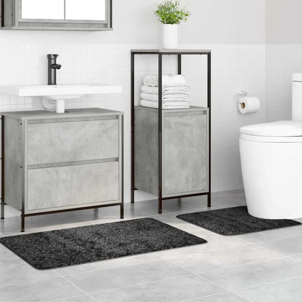 vidaXL Ensemble de tapis de bain antidérapants 2 pcs PP