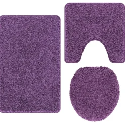 Accessoires De Salle De Bain-vidaXL Ensemble de tapis de bain antidérapants 3 pcs PP Violet