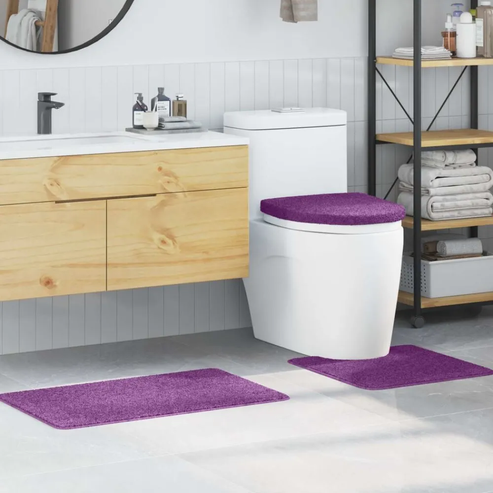 Accessoires De Salle De Bain-vidaXL Ensemble de tapis de bain antidérapants 3 pcs PP Violet