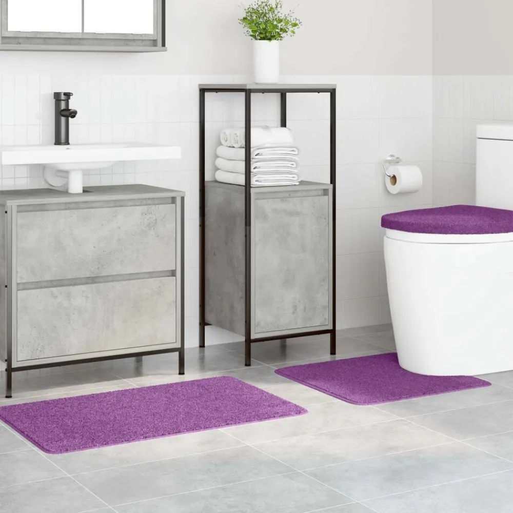 Accessoires De Salle De Bain-vidaXL Ensemble de tapis de bain antidérapants 3 pcs PP Violet