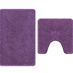 Accessoires De Salle De Bain-vidaXL Ensemble de tapis de bain antidérapants 2 pcs PP Violet