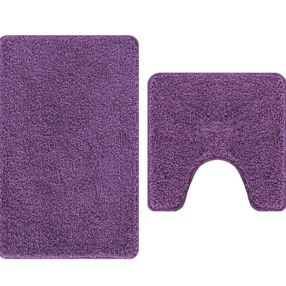 Accessoires De Salle De Bain-vidaXL Ensemble de tapis de bain antidérapants 2 pcs PP Violet