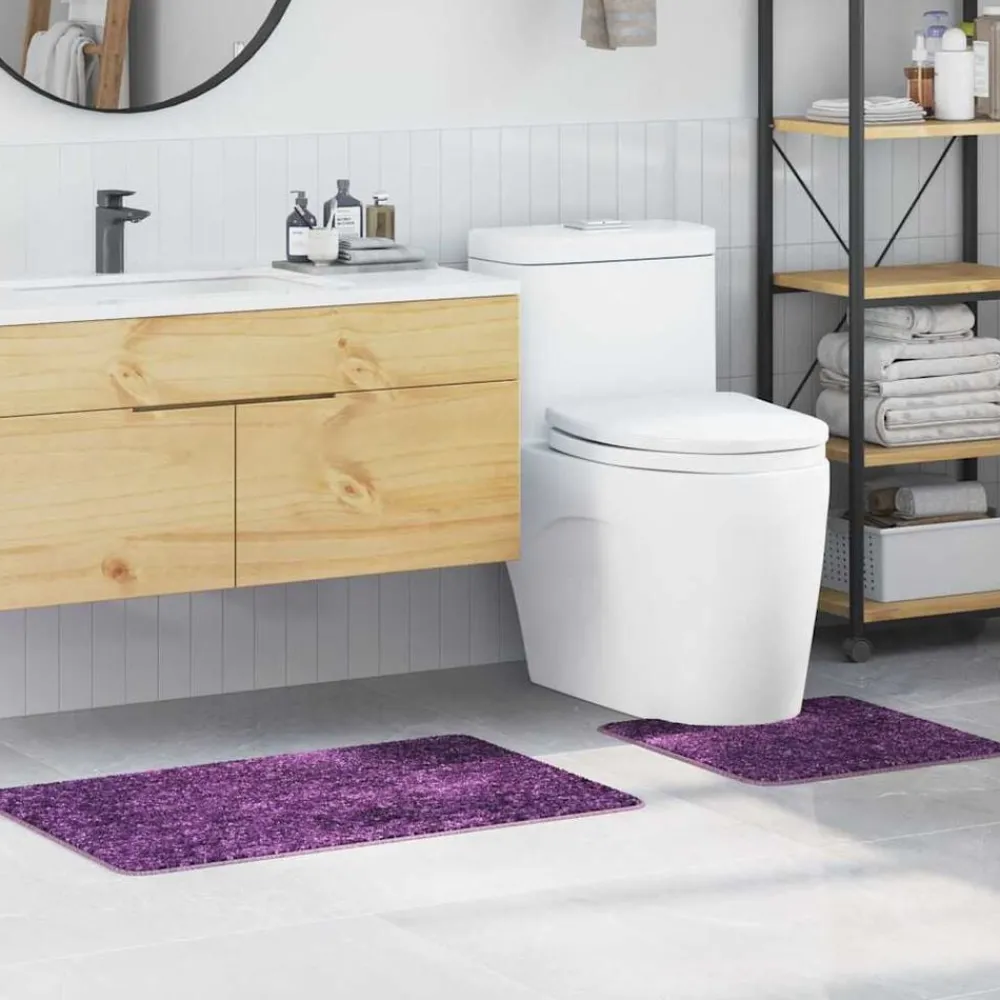 Accessoires De Salle De Bain-vidaXL Ensemble de tapis de bain antidérapants 2 pcs PP Violet