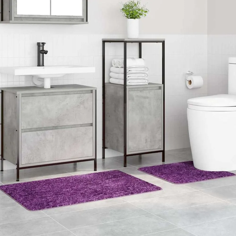 Accessoires De Salle De Bain-vidaXL Ensemble de tapis de bain antidérapants 2 pcs PP Violet