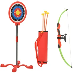 Jouets-vidaXL Ensemble de tir à l'arc et de flèches avec cible pour enfants