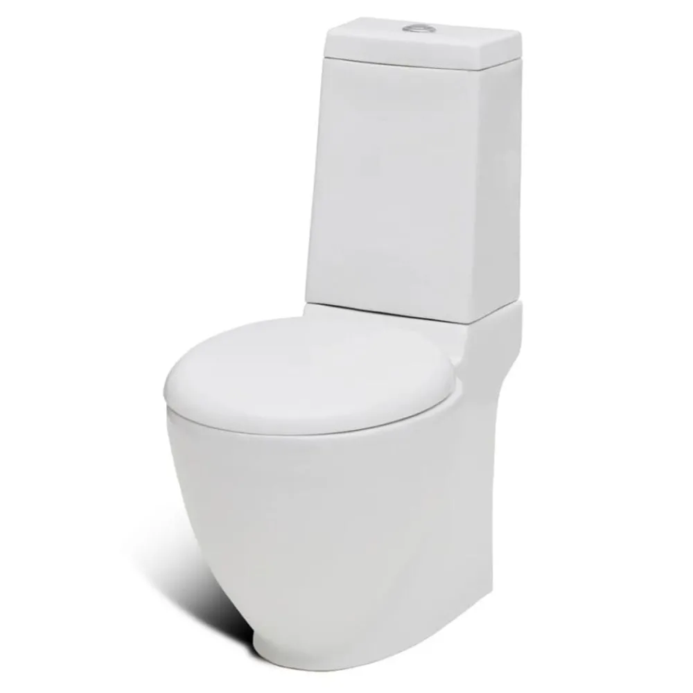 Plomberie-vidaXL Ensemble de toilette et bidet sur pied blanc céramique