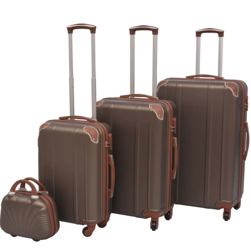 Bagages & Maroquinerie-vidaXL Ensemble de valises à roulettes quatre pièces couleur Café
