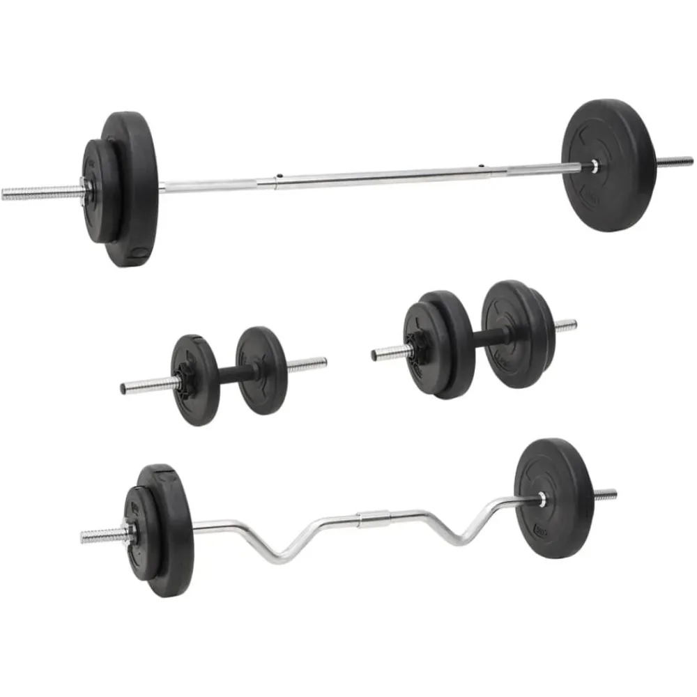 vidaXL Ensemble d'haltères et de barres avec plaques 60 kg