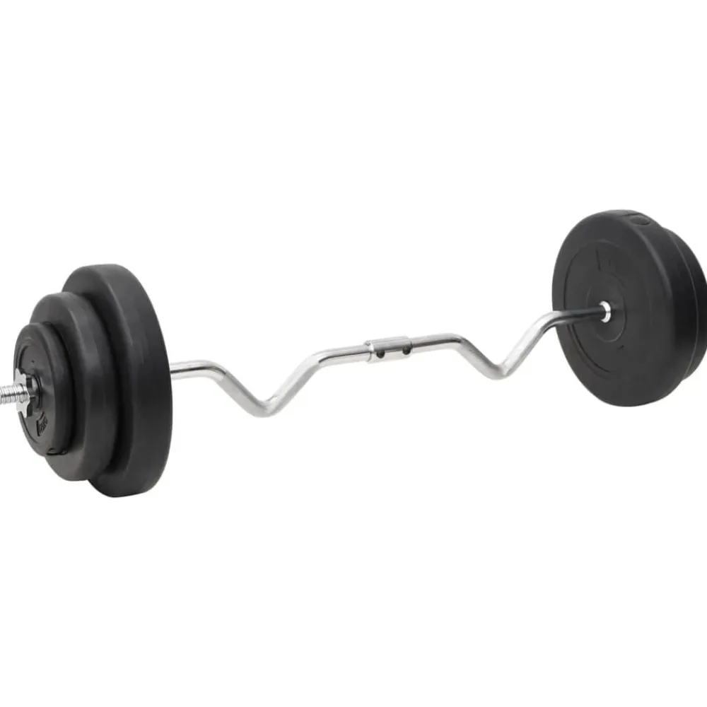 vidaXL Ensemble d'haltères et de barre ondulée avec plaques 60 kg