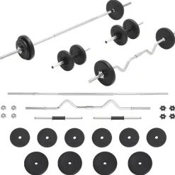Entraînement & Fitness-vidaXL Ensemble d'haltères et de barres 30 kg