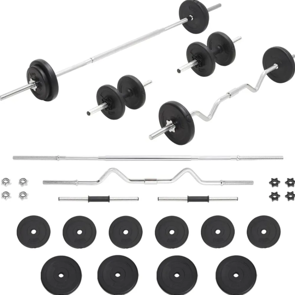 Entraînement & Fitness-vidaXL Ensemble d'haltères et de barres 30 kg