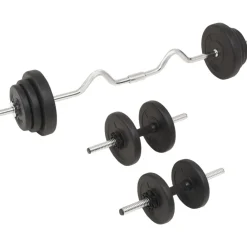 vidaXL Ensemble d'haltères et barres d'haltères 30 kg