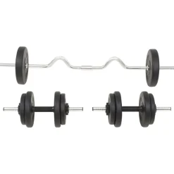 vidaXL Ensemble d'haltères et barres d'haltères 30 kg