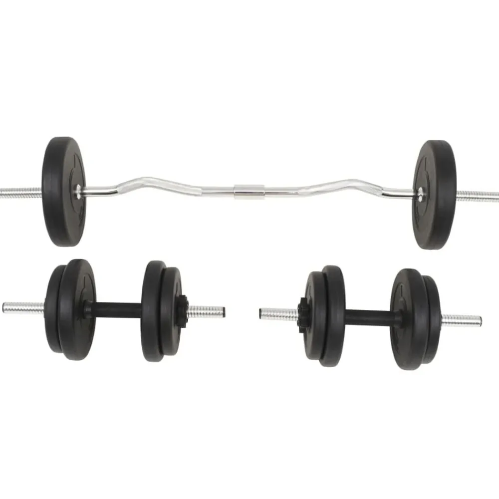vidaXL Ensemble d'haltères et barres d'haltères 30 kg
