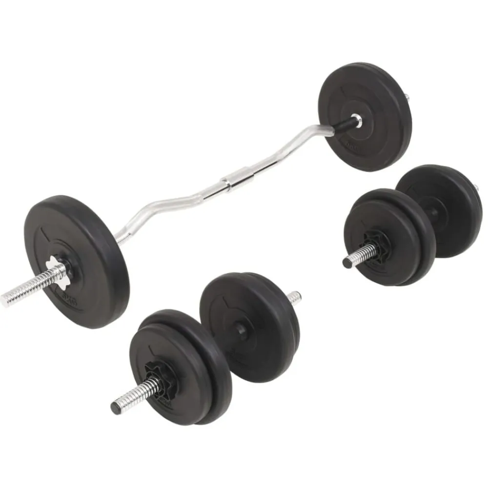 vidaXL Ensemble d'haltères et barres d'haltères 30 kg