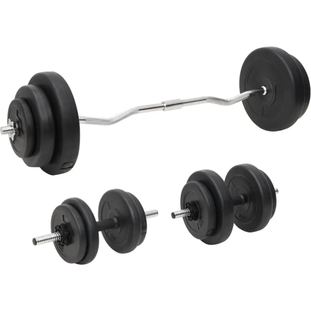 vidaXL Ensemble d'haltères et de barres avec plaques 60 kg