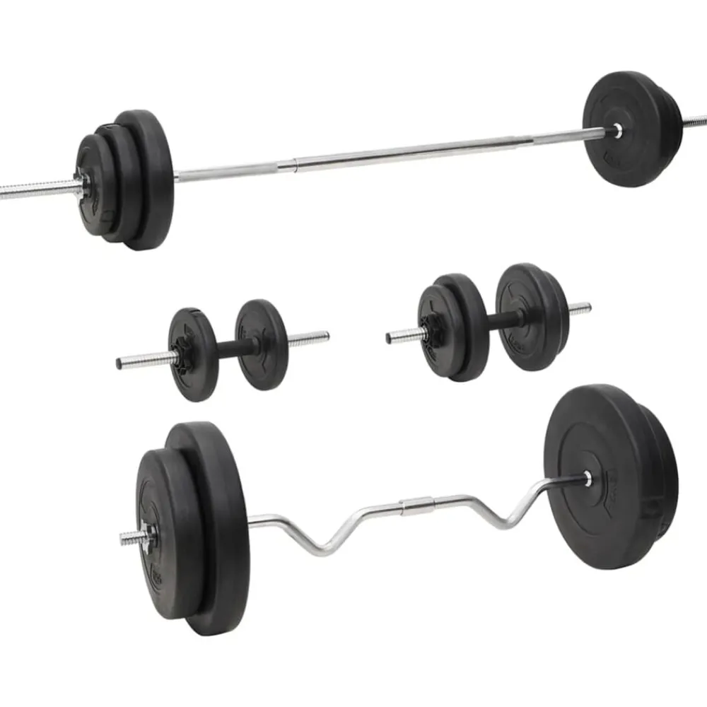 vidaXL Ensemble d'haltères et de barres avec plaques 90 kg