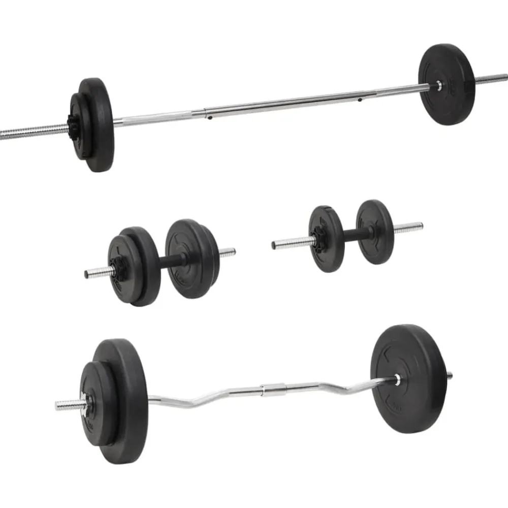 vidaXL Ensemble d'haltères et de barres avec plaques 60 kg