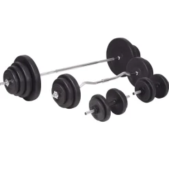 vidaXL Ensemble d'haltères et barres d'haltères 120 kg